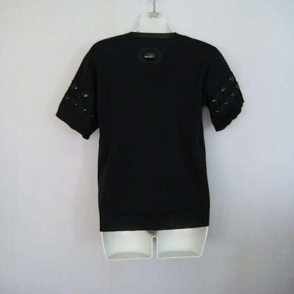 Marc Jacobs XS Cabochon Knitted Sweater Embroidery Italy Wool Silk Short Sleeve - Picture 3 of 5